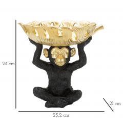 Statuetta a forma di scimmia con foglia - Arrediorg