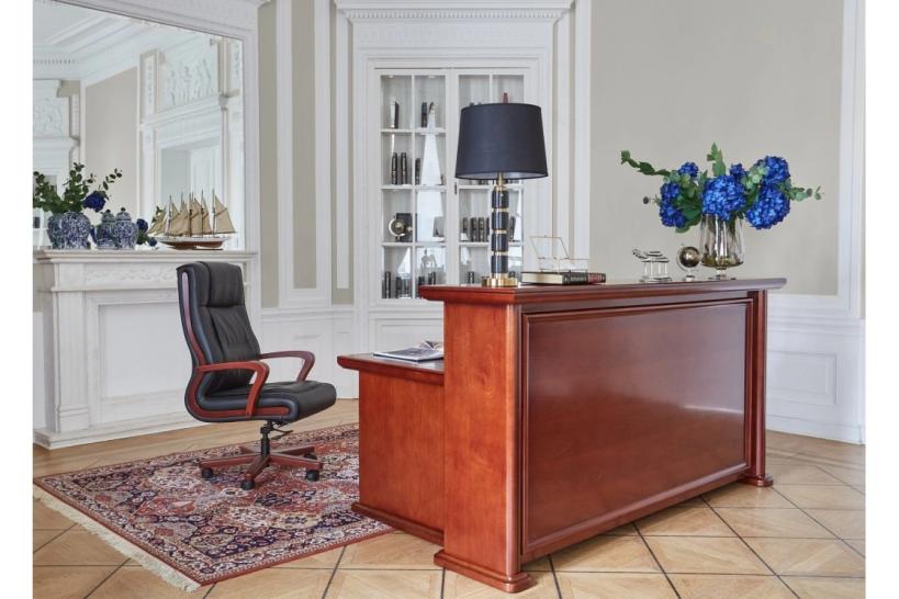 Bancone reception con scrivania classico 190 cm PRESTIGE D510 Bancone reception con scrivania classico 190 cm PRESTIGE D510