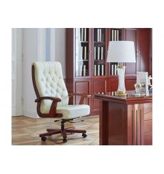 Poltrona ufficio pelle color beige Consul