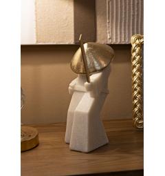 Statua di samurai con cappello e spada dorati - Arrediorg