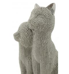 Statua coppia di gatti accoccolati con brillanti - Arrediorg
