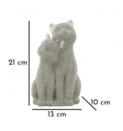 Statua coppia di gatti accoccolati con brillanti - Arrediorg