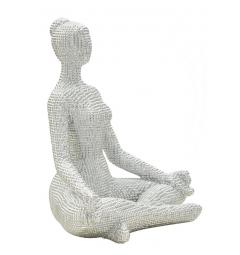 Statua Donna Yoga Silver - Arrediorg