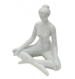 Statua Donna Yoga Silver - Arrediorg