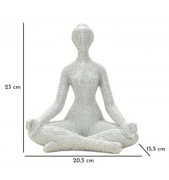 Statua Donna Yoga Silver - Arrediorg
