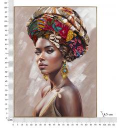 Dipinto su tela donna con turbante - Arrediorg