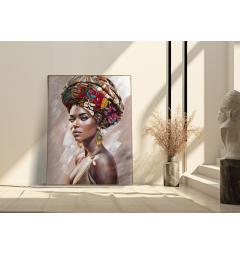 Dipinto su tela donna con turbante - Arrediorg