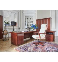 Sedia ufficio direzionale in pelle con rotelle beige Ambassador