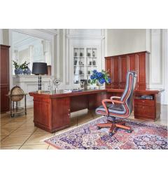 Poltrona IN PELLE CLASSICA per scrivania marrone Ambassador