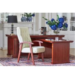 Sedia ufficio ospiti classica pelle beige CONSUL