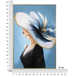 Dipinto su tela donna con cappello - Arrediorg