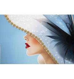 Dipinto su tela donna con cappello - Arrediorg