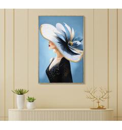Dipinto su tela donna con cappello - Arrediorg