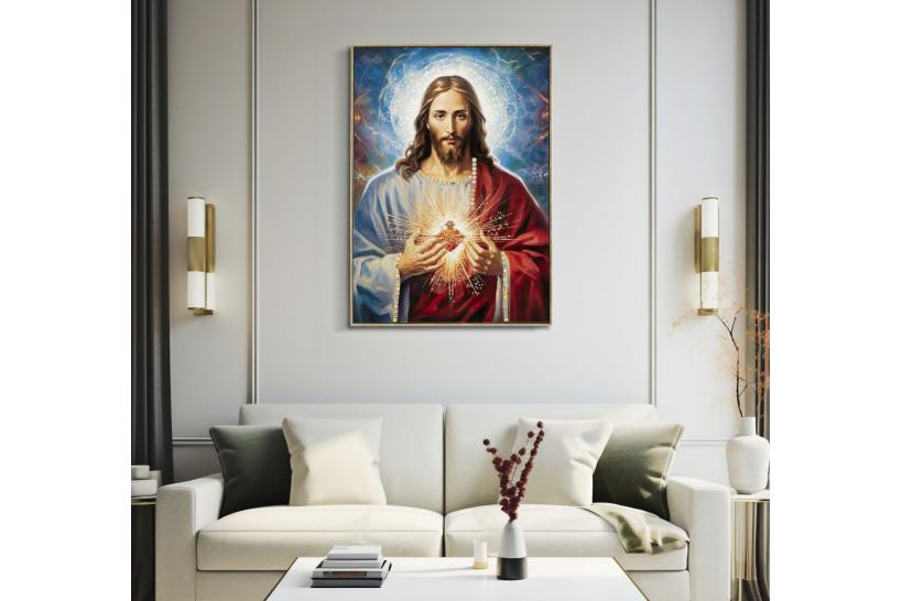 Dipinto su tela laccato con cornice Jesus - Arrediorg Dipinto su tela laccato con cornice Jesus - Arrediorg