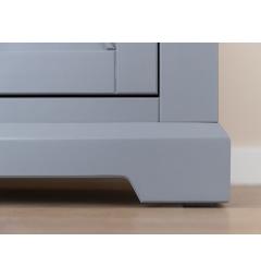 Vetrina alta in pino naturale, finitura grigio polvere