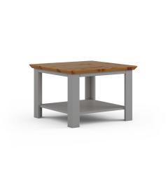 Tavolino da salotto pino massello grigio e rovere shabby country