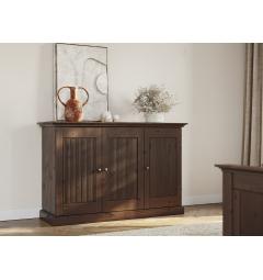 Credenza Rosella, eleganza shabby classico in pino massello tabacco.