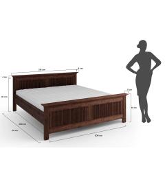 Misure Letto 200x200 shabby classico pino massello tabacco Rosella