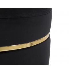 Sgabello in legno e velluto nero con fascia in oro - arrediorg