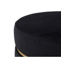 Sgabello in legno e velluto nero con fascia in oro - arrediorg
