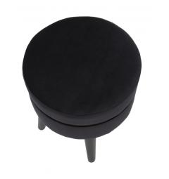 Sgabello in legno e velluto nero con fascia in oro - arrediorg