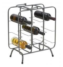 Portabottiglie in metallo grigio scuro - Arrediorg