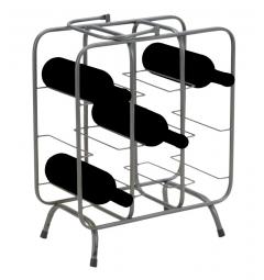 Portabottiglie in metallo grigio scuro - Arrediorg