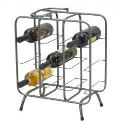 Portabottiglie in metallo grigio scuro - Arrediorg
