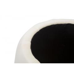 Pouf contenitore in legno e velluto crema - Arrediorg
