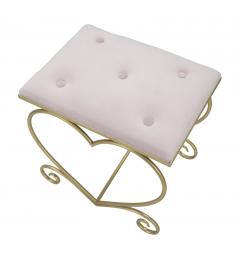 Sgabello in metallo dorato con tessuto rosa - Arrediorg