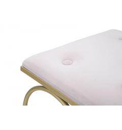 Sgabello in metallo dorato con tessuto rosa - Arrediorg