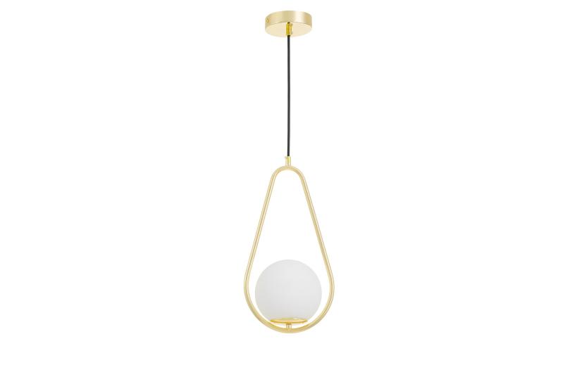 Lampada a sospensione design moderno a sfera bianco oro VERO 1C - Arrediorg Lampada a sospensione design moderno a sfera bianco oro VERO 1C - Arrediorg