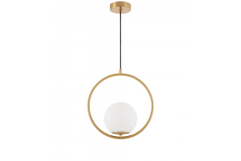 Lampada a sospensione design moderno a sfera bianco ottone VERO 1/A - Arrediorg Lampada a sospensione design moderno a sfera bianco ottone VERO 1/A - Arrediorg