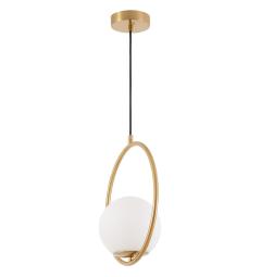 Lampada a sospensione design moderno a sfera bianco ottone VERO 1/A - Arrediorg