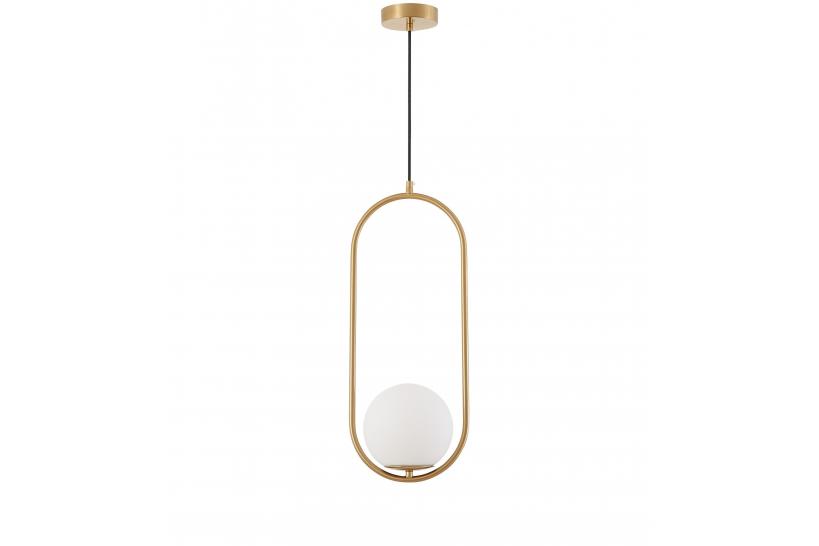 Lampada a sospensione design moderno a sfera bianco ottone VERO 1/B - Arrediorg Lampada a sospensione design moderno a sfera bianco ottone VERO 1/B - Arrediorg