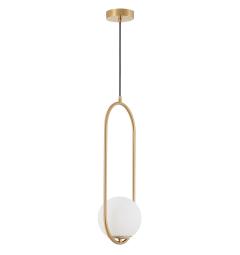 Lampada a sospensione design moderno a sfera bianco ottone VERO 1/B - Arrediorg