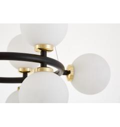 Lampadario tondo a sospensione nero e oro design moderna con 9 sfere - Arrediorg