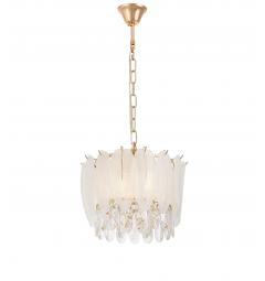 Lampadario a sospensione design moderno metallo vetro e cristallo - Arrediorg