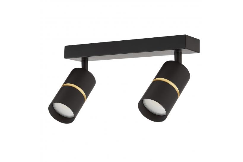 Faretto da soffitto con due punti luce in metallo nero - Arrediorg Faretto da soffitto con due punti luce in metallo nero - Arrediorg