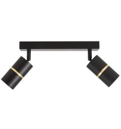 Faretto da soffitto con due punti luce in metallo nero - Arrediorg