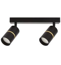 Faretto da soffitto con due punti luce in metallo nero - Arrediorg