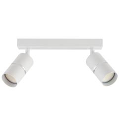Faretto da soffitto con due punti luce in metallo bianco - Arrediorg