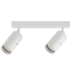 Faretto da soffitto con due punti luce in metallo bianco - Arrediorg