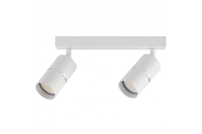 Faretto da soffitto con due punti luce in metallo bianco - Arrediorg Faretto da soffitto con due punti luce in metallo bianco - Arrediorg