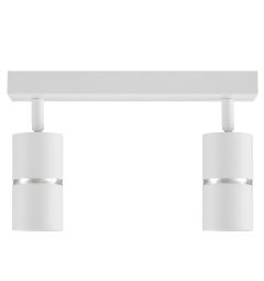 Faretto da soffitto con due punti luce in metallo bianco - Arrediorg