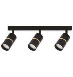 Faretto da soffitto con tre punti luce in metallo nero - Arrediorg