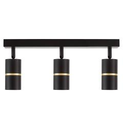 Faretto da soffitto con tre punti luce in metallo nero - Arrediorg