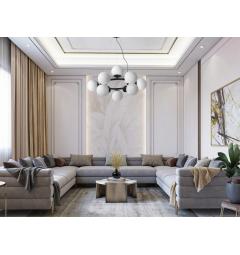 Lampadario a sospensione nero di design 12 luci a sfera - Arrediorg