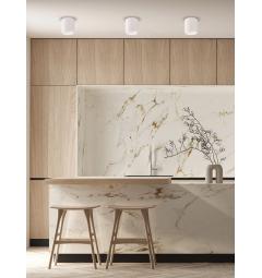 Lampada da soffitto a forma di tubo in metallo bianco - Arrediorg