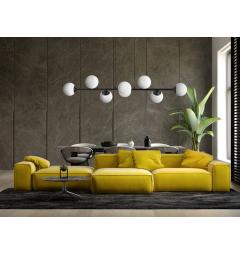 Lampadario moderno nero 8 sfere con piastra rettangolare a soffitto FINO W8 Lampadario moderno nero 8 sfere con piastra rettangolare a soffitto FINO W8